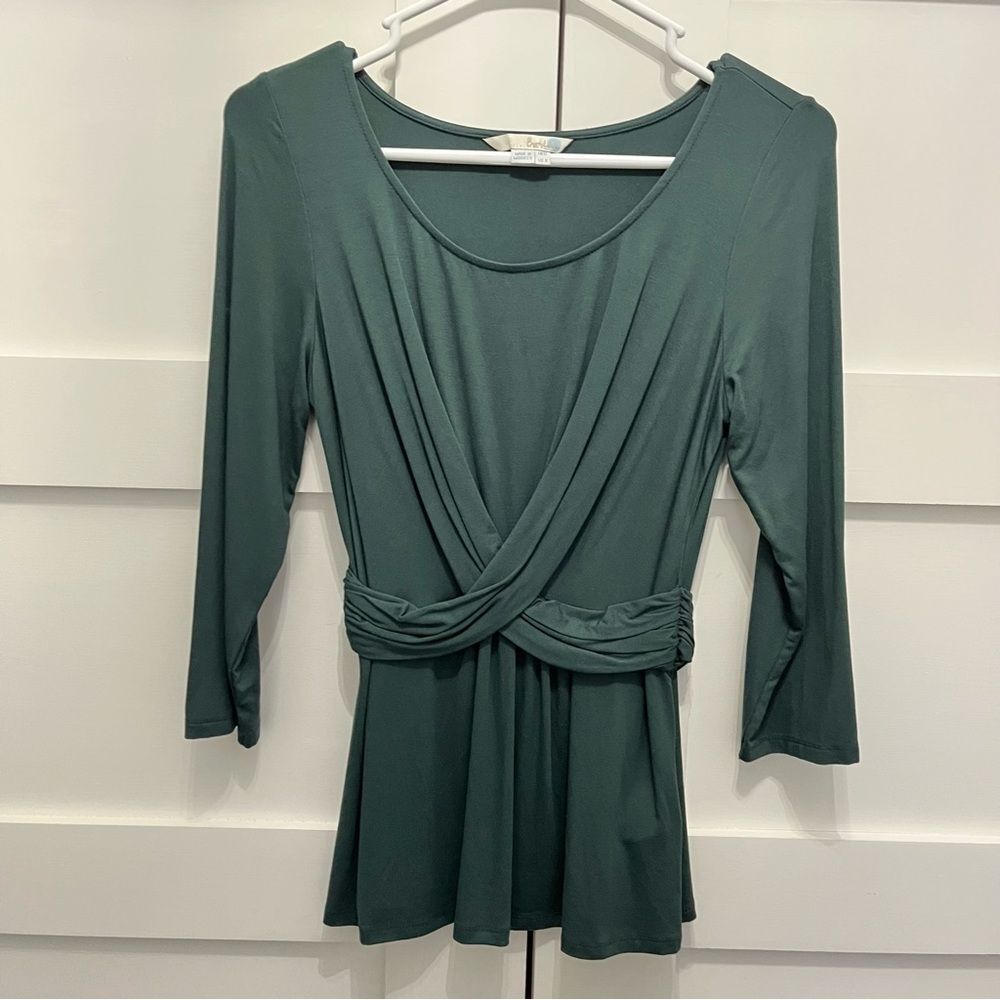 Boden faux wrap top solid hunter green size US 8